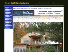 Tablet Screenshot of metalroofmanufacturers.com